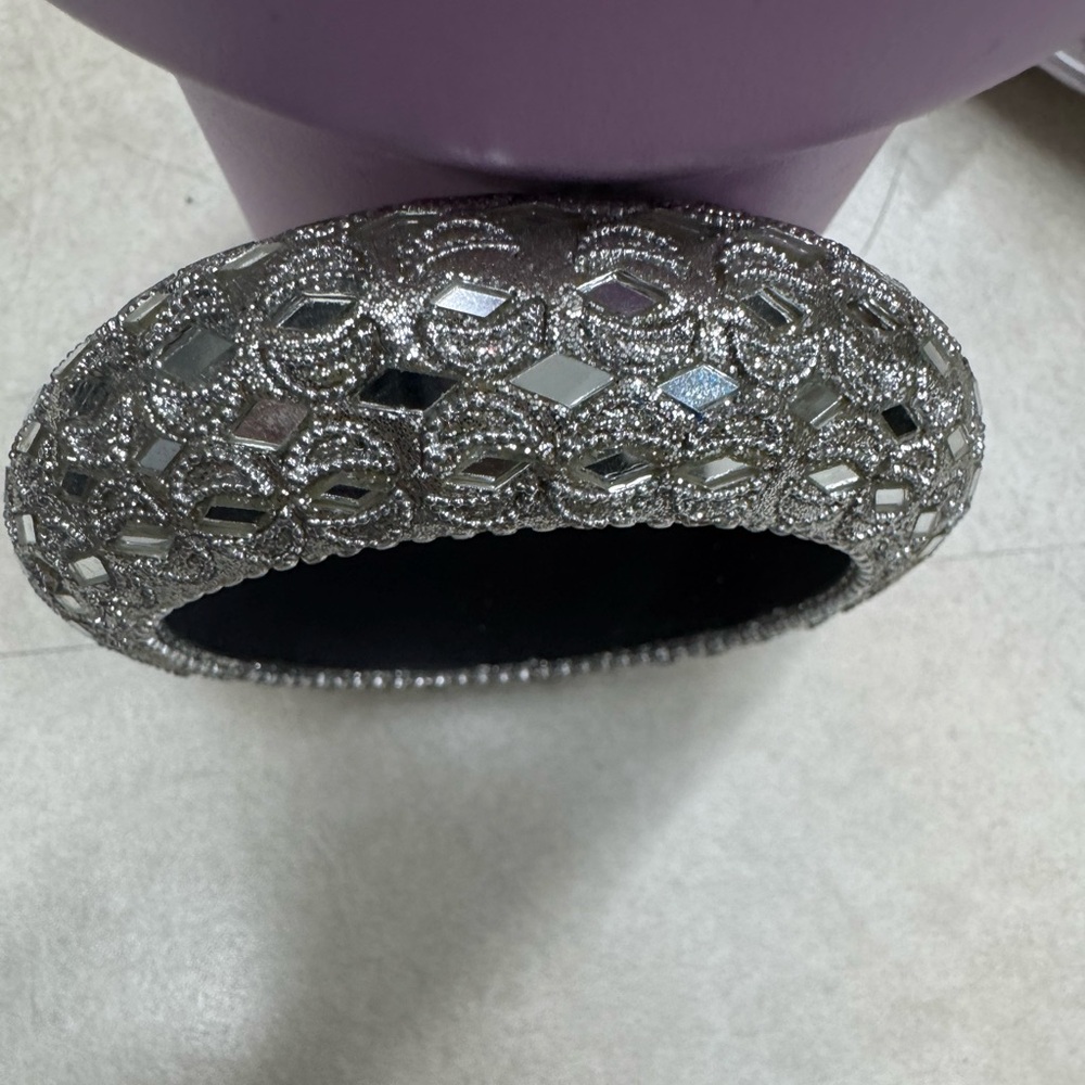 Mirrored glass bangle bracelet